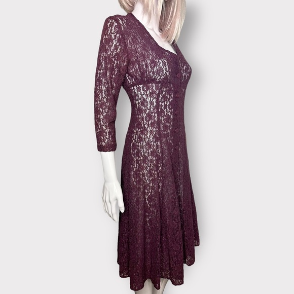Vintage 1990’s My Michelle Purple Lace Sheer Maxi Dress - Picture 5 of 10